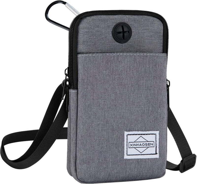 HOTEMIA Cell Phone Purse Waist Pack Bag Travel Crossbody Bag Wristband Sport Armband Wallet with Removable Shoulder Strap (Light Grey) - Image 1